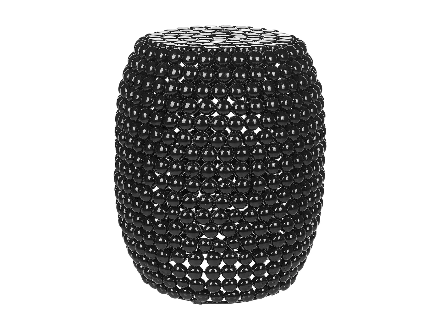 Beistelltisch Kunststoff Perlen-Optik schwarz oval ø32 cm Modern Glamourös Uhana