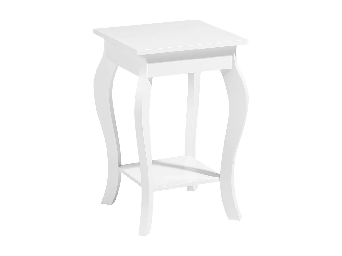 Beistelltisch im romantischen Stil mit Fach gebogene Füße weiß Avon
