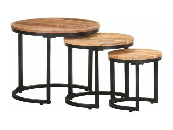 Beistelltische 3 Stk. Massivholz Akazie