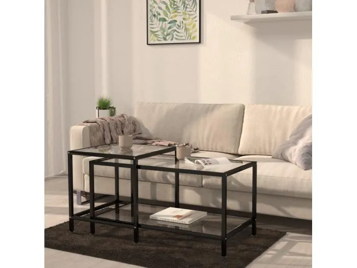 Beistelltische 2 Stk. Hartglas Transparent