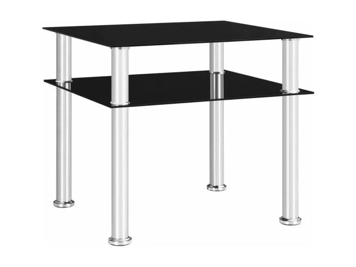Beistelltisch Schwarz 45x50x45 cm Hartglas