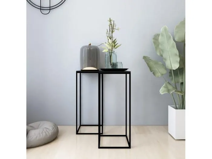 Beistelltische 2 Stk. Schwarz Stahl