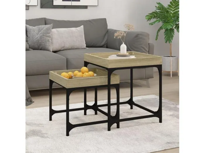 Beistelltische 2 Stk. Sonoma-Eiche Holzwerkstoff