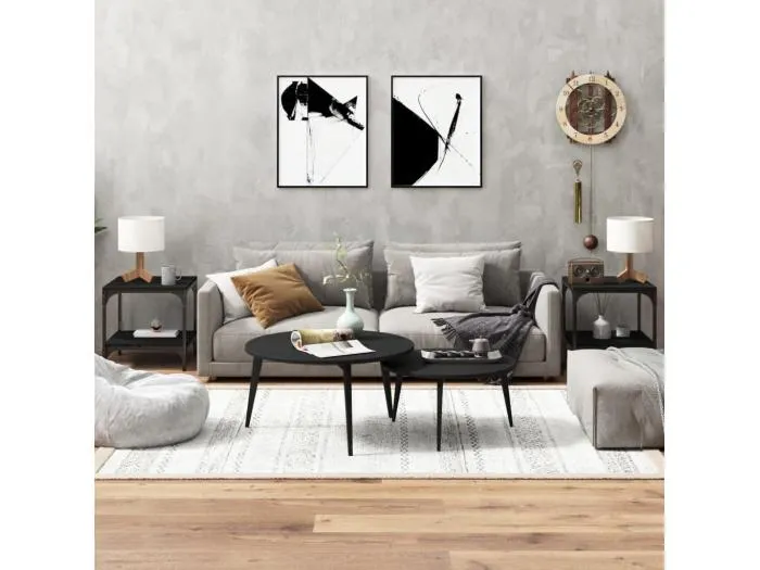 Beistelltische 2 Stk. Schwarz 40x40x40 cm Holzwerkstoff