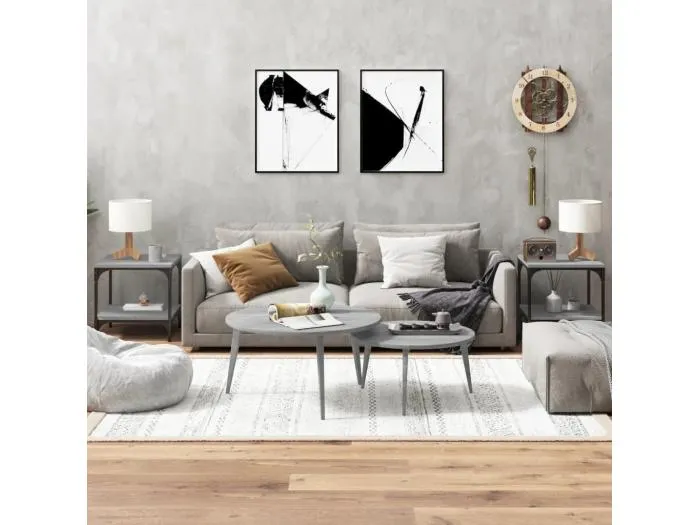 Beistelltische 2 Stk. Grau Sonoma 40x40x40 cm Holzwerkstoff