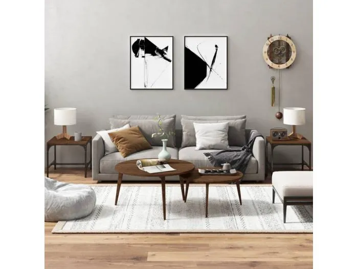 Beistelltische 2 Stk. Braun Eiche 40x40x35 cm Holzwerkstoff