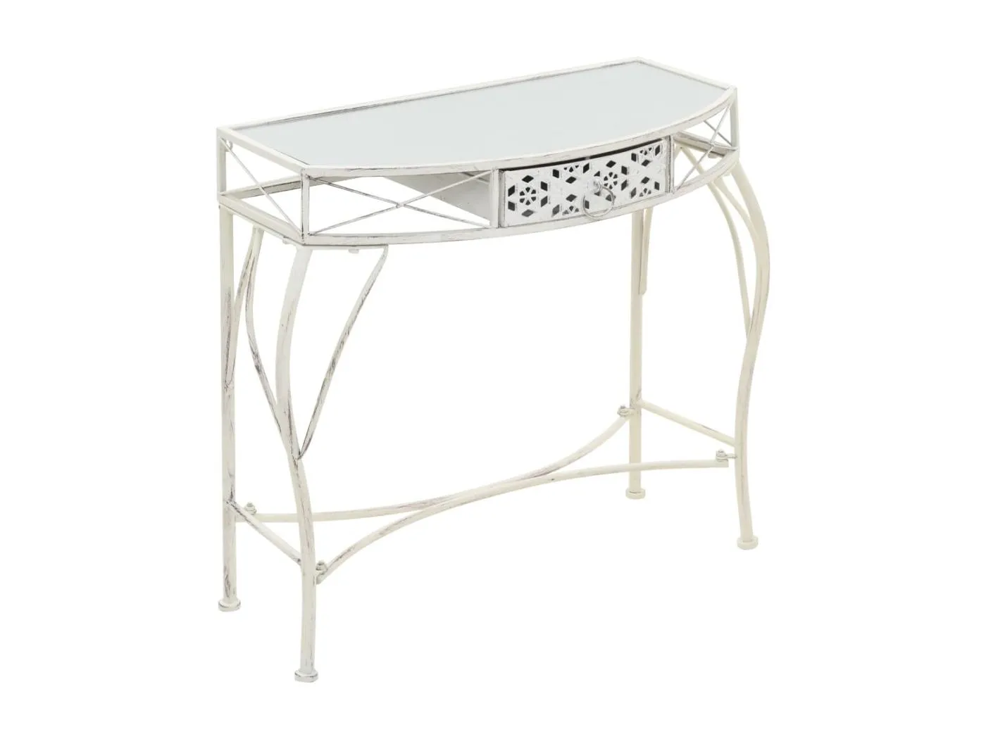 Beistelltisch Französischer Stil Metall 82x39x76 cm Weiß