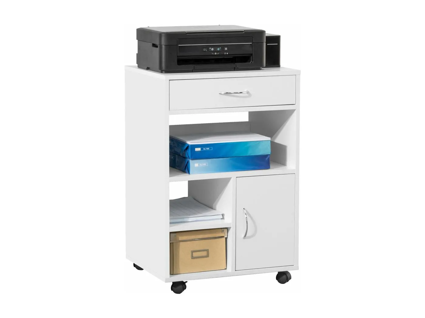 Druckertisch FBT106-W 50 x 75 x 40 cm Weiß