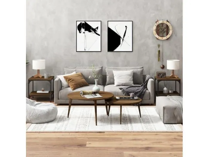 Beistelltische 2 Stk. Braun Eiche 40x40x40 cm Holzwerkstoff