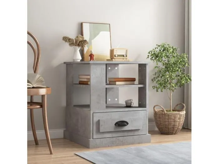 Beistelltisch Betongrau 50x50x60 cm Holzwerkstoff