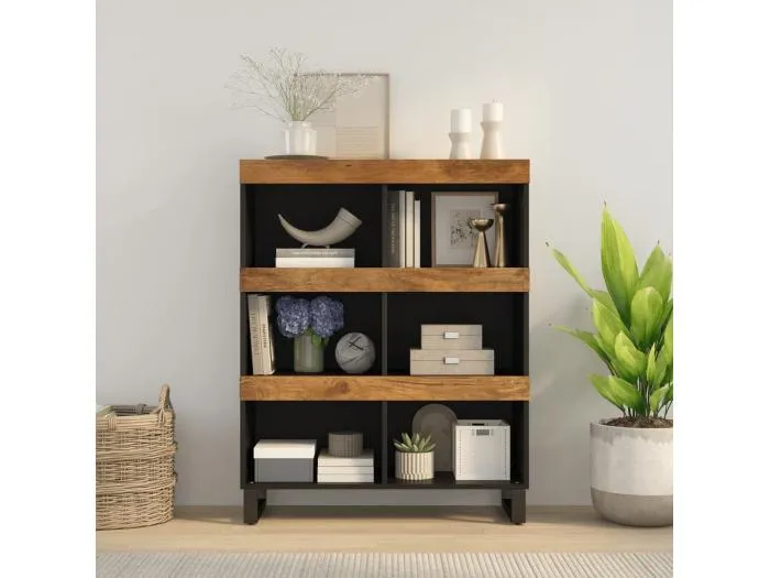 Beistellschrank 85x33x107 cm Massivholz Mango