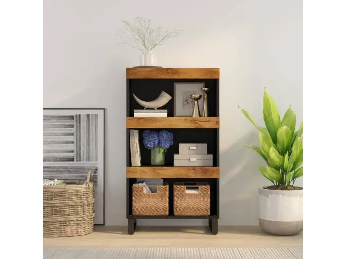 Beistellschrank 60x33x107 cm Massivholz Mango