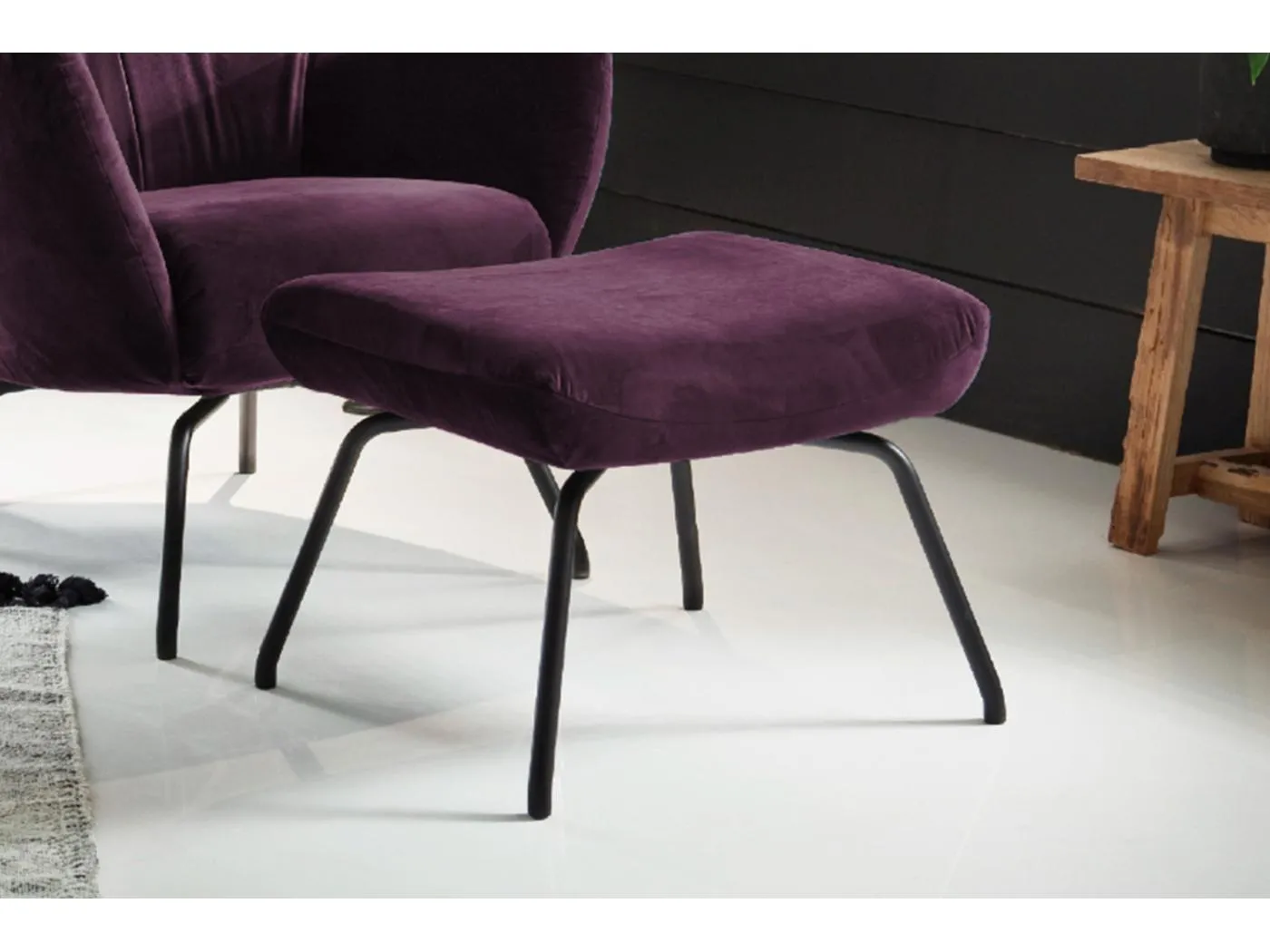 Hocker - Violett Velvet - LOTTE