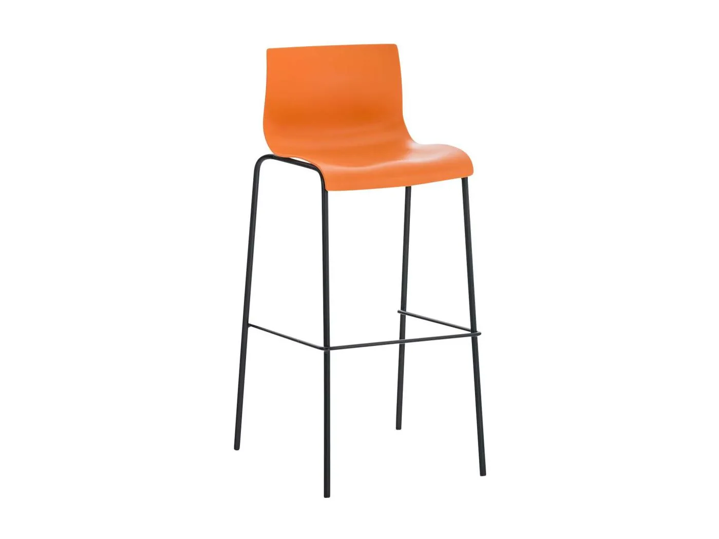 Barhocker - Kunststoff & schwarz - orange - Hoover