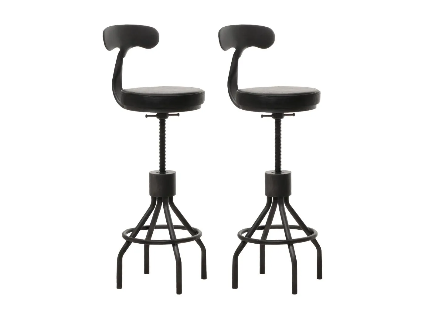 2er-Set Barhocker MCW-N22, Schwarz