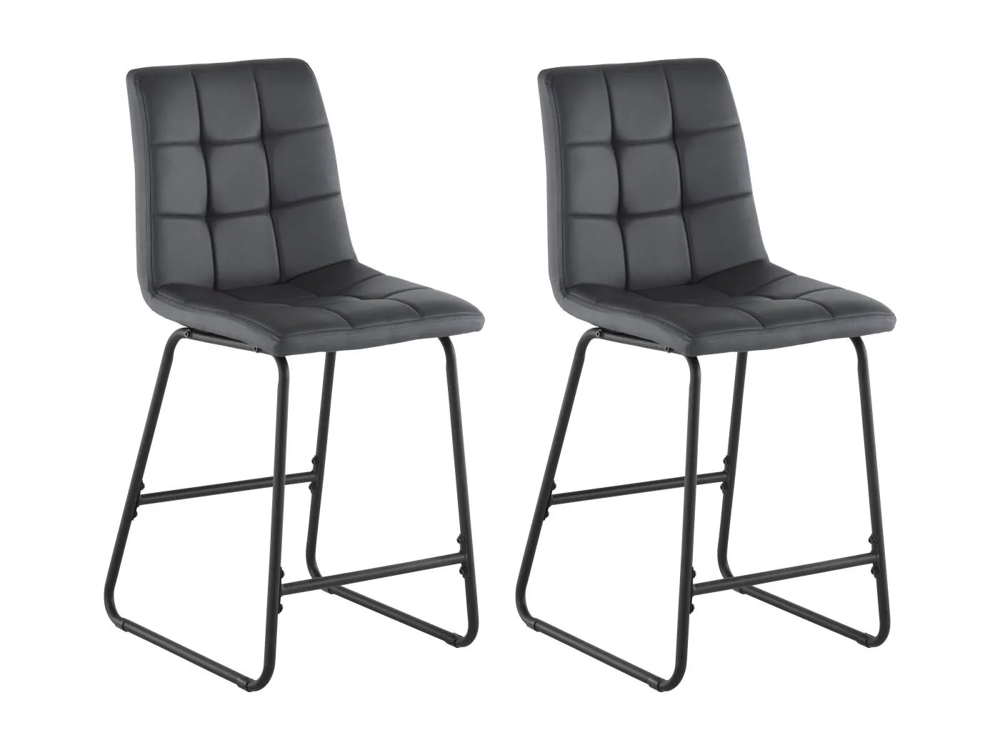 Merle | Barhocker Set von 2 in PU grau