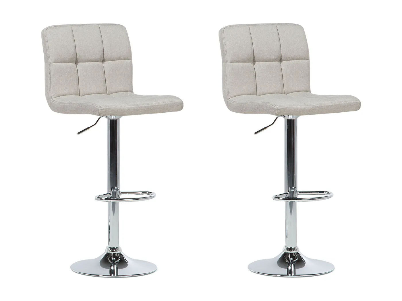 Barhocker 2er Set beige höhenverstellbar Stoff Metall modern Marion