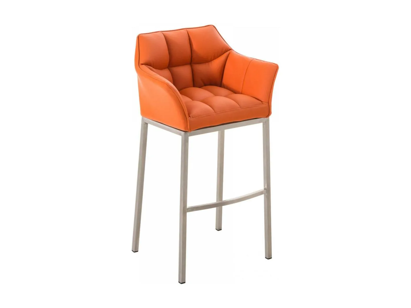 Barhocker - Kunstleder & edelstahl - orange - Damaso