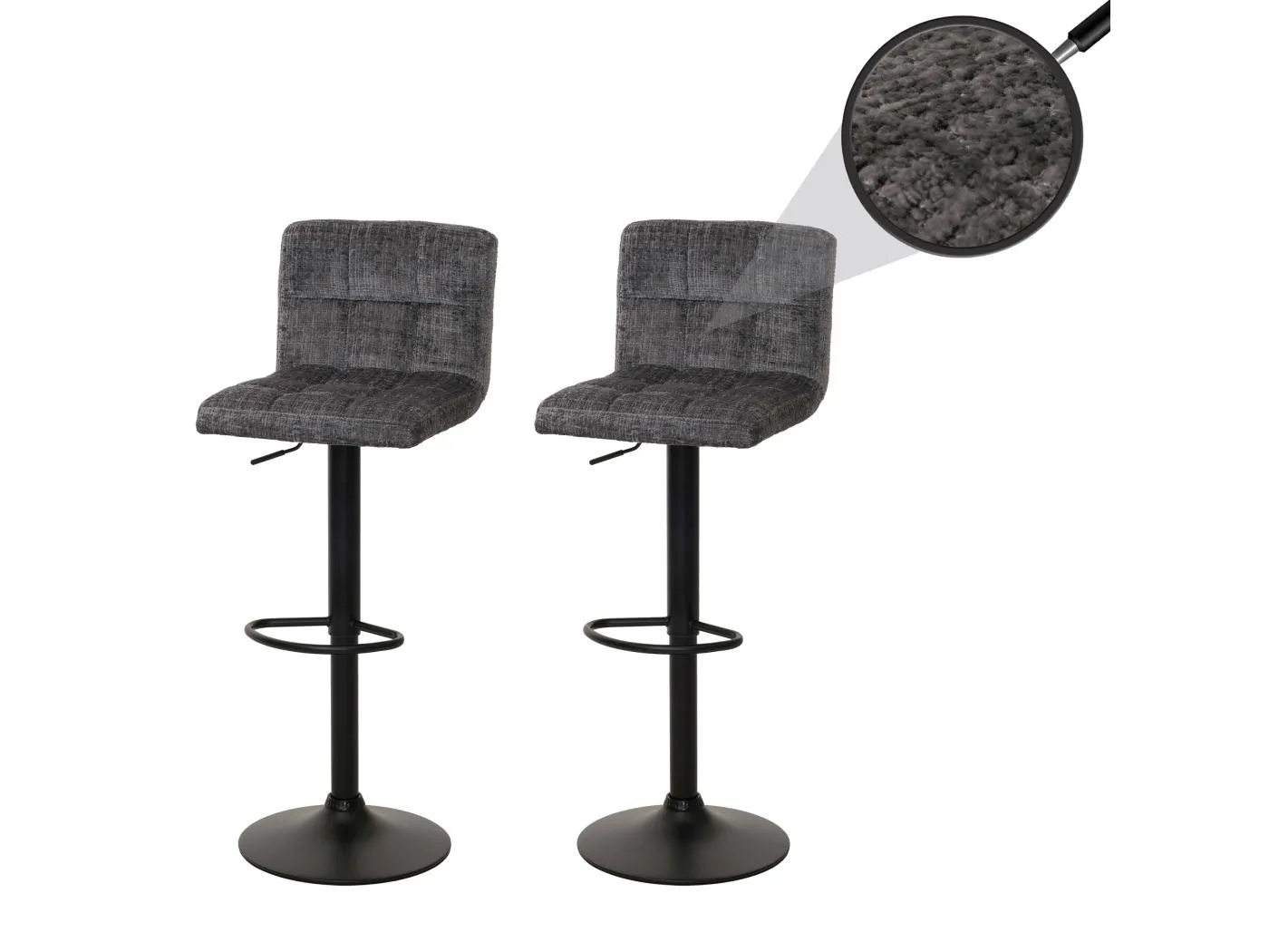 Barhocker MCW-G87 (2er-Set), Dunkelgrau