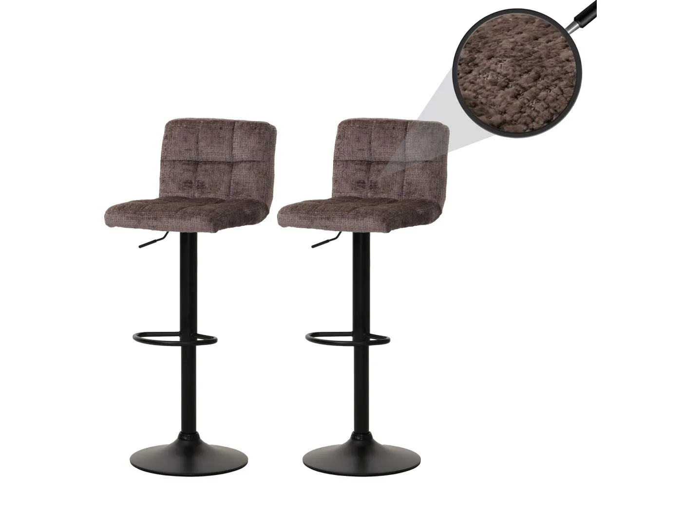 Barhocker MCW-G87 (2er-Set), Braun