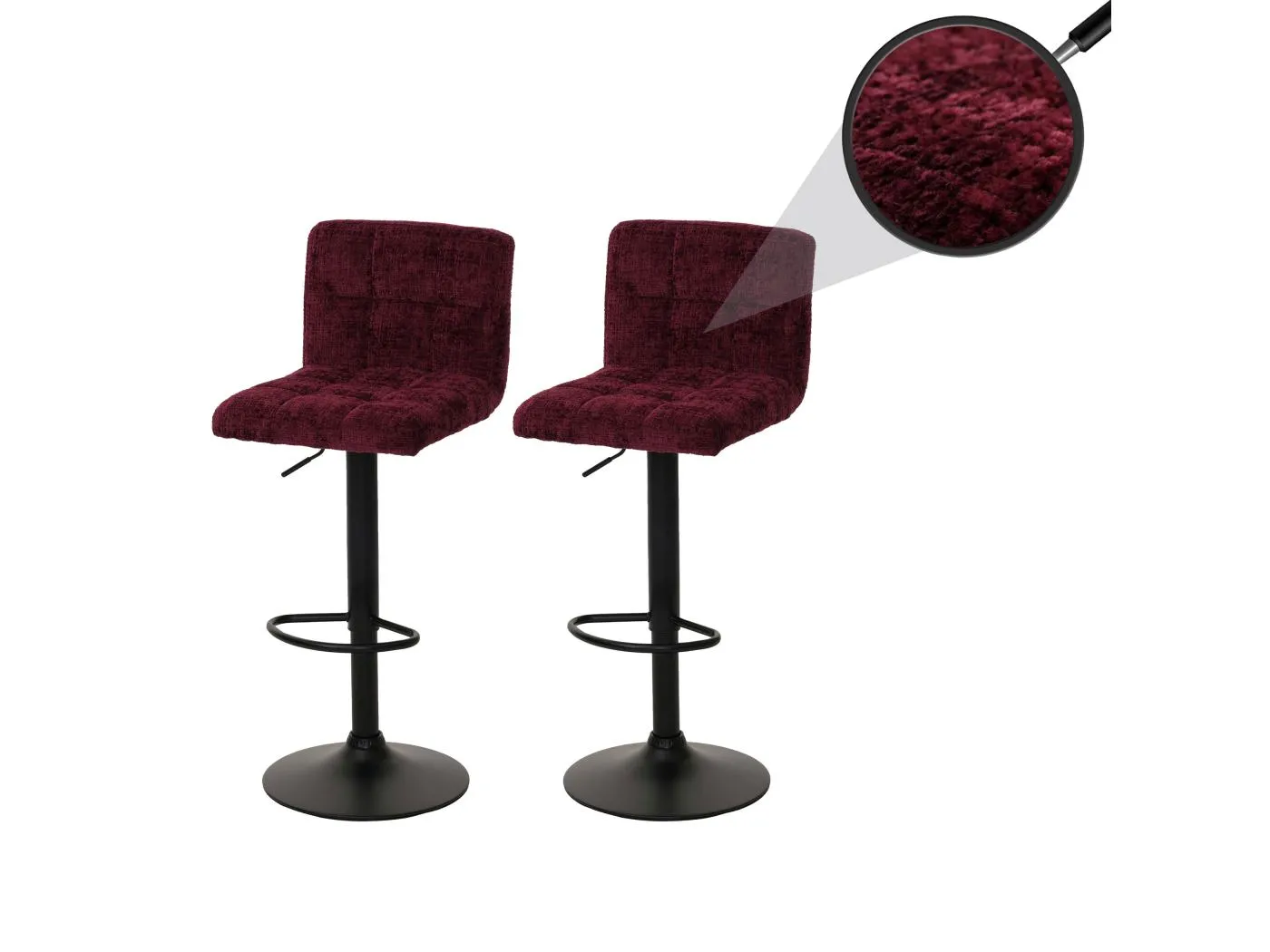 Barhocker MCW-G87 (2er-Set), Bordeaux