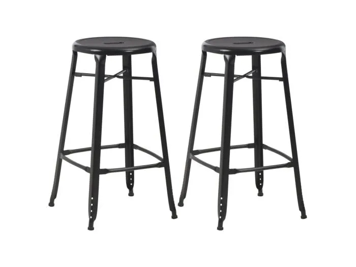 Barhocker 2 Stk. Schwarz Stahl