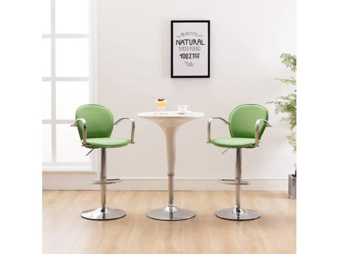 Barhocker mit Armlehne 2 Stk. Grün Kunstleder