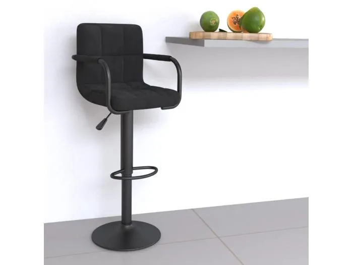 Barhocker Schwarz Samt