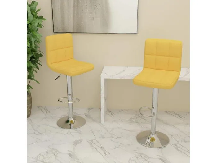 Barhocker 2 Stk. Senfgelb Stoff