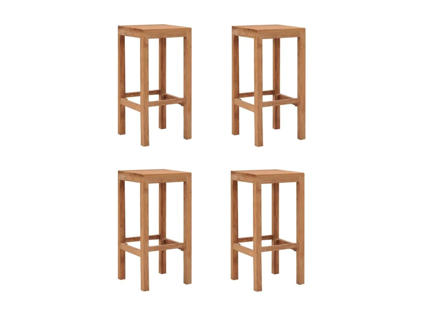 Barhocker 4 Stk. Massivholz Teak