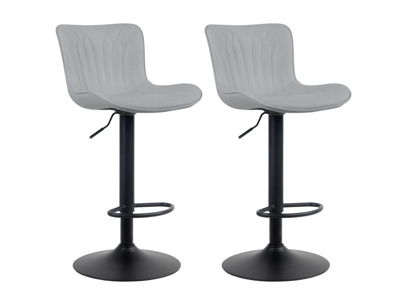 2er Set Barhocker - Kunstleder - grau - Linus