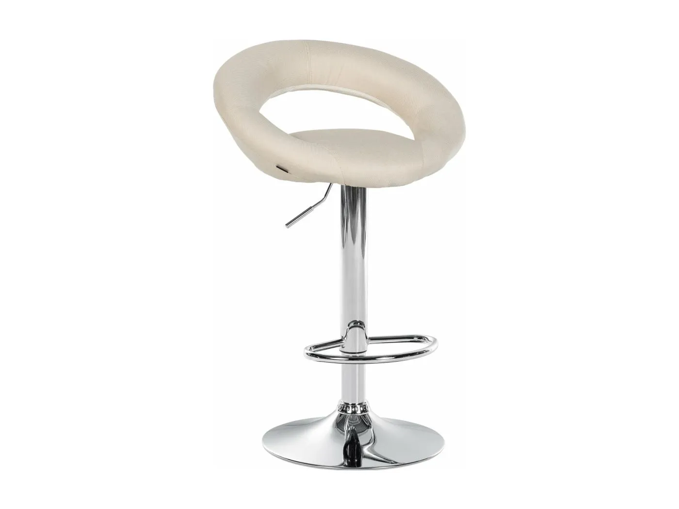 Barhocker - Stoff & chrom - creme - Olinda