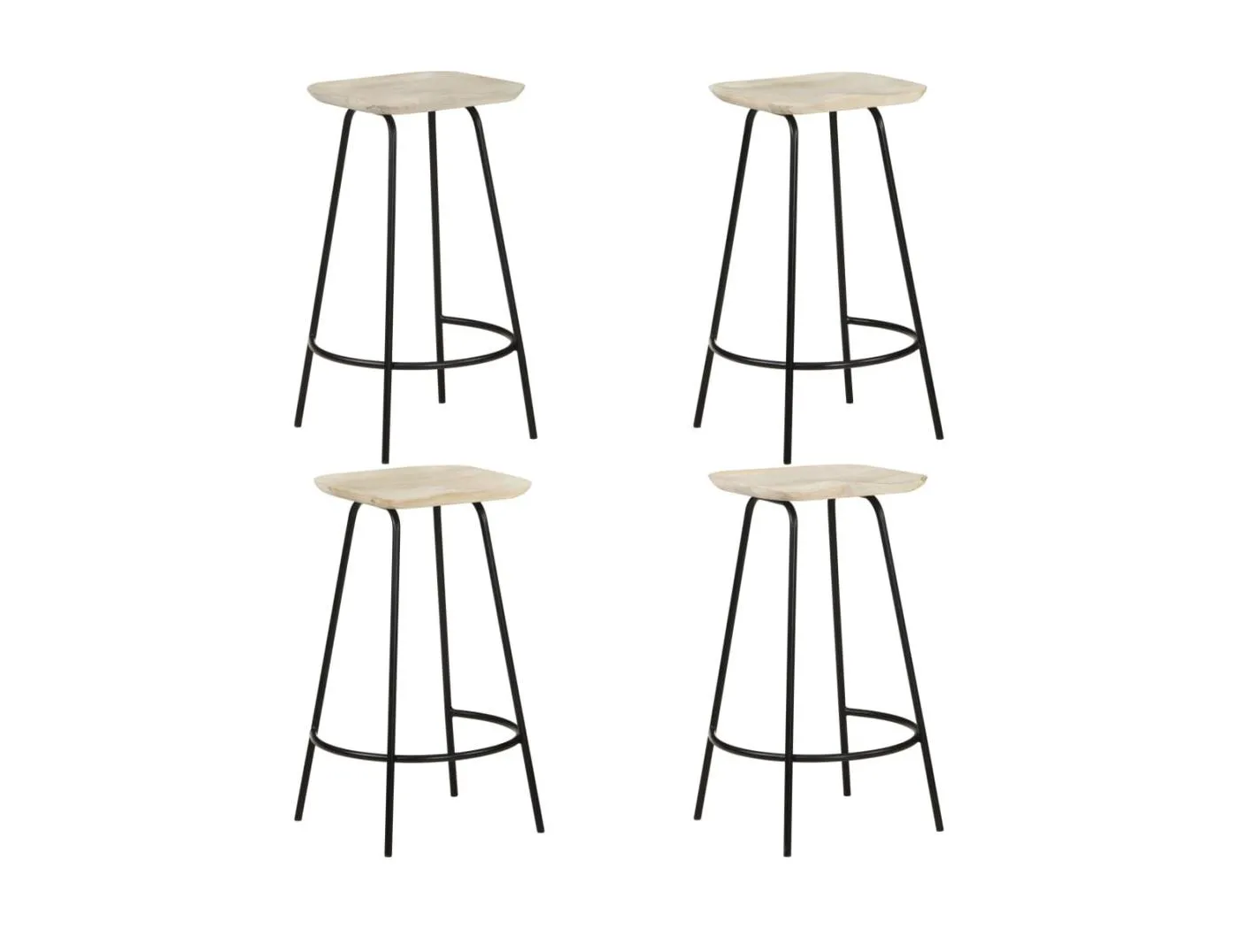 Barhocker 4 Stk. Mango Massivholz