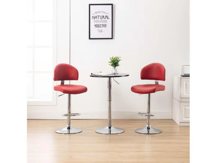 Barhocker 2 Stk. Weinrot Kunstleder