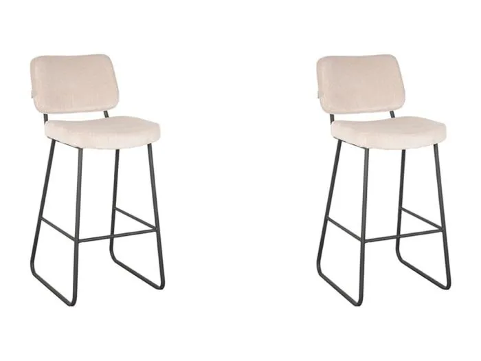 Barhocker Noah - Natur - Cord - 47x60x105 cm - 2er-Set