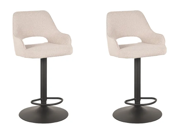 Barhocker Fer - Natur - Boucle - 47 x 45cm - 2er-Set