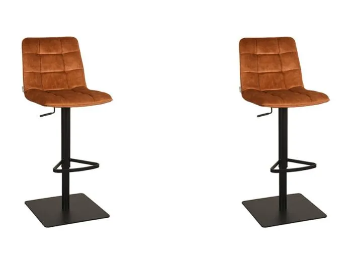 Barhocker Juul - Ocker - Samt - 56x45x88 cm - 2er-Set