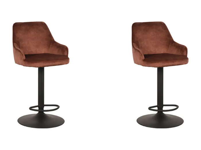Barhocker Fender - Rost - Samt - 42 x 40cm - 2er-Set