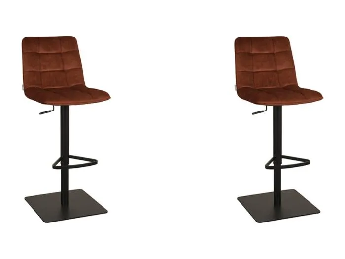 Barhocker Juul - Rost - Samt - 56x45x88 cm - 2er-Set