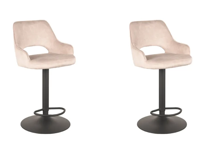 Barhocker Fer - Natur - Samt - 47 x 45cm - 2er-Set