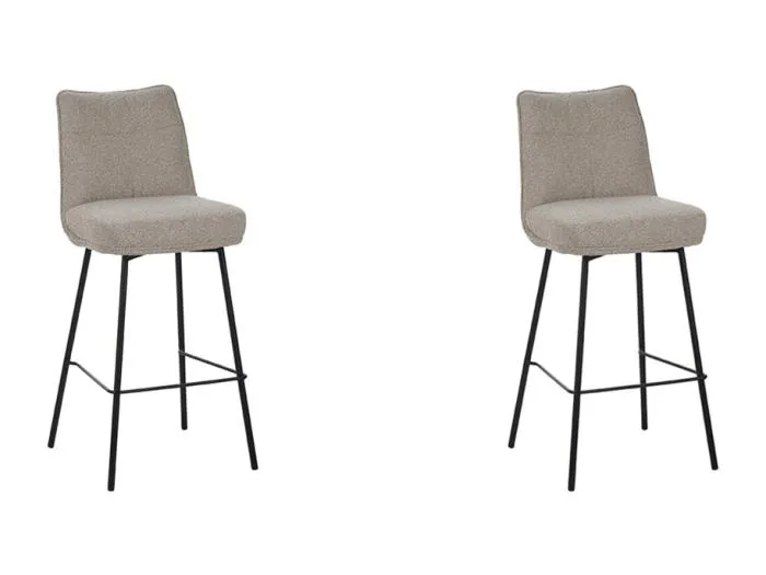 Barhocker Lennon - Natur - Boucle - 2er-Set