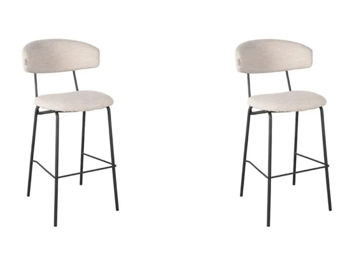 Barhocker Zack - Natur - Teddy - 53x56x107 cm - 2er-Set