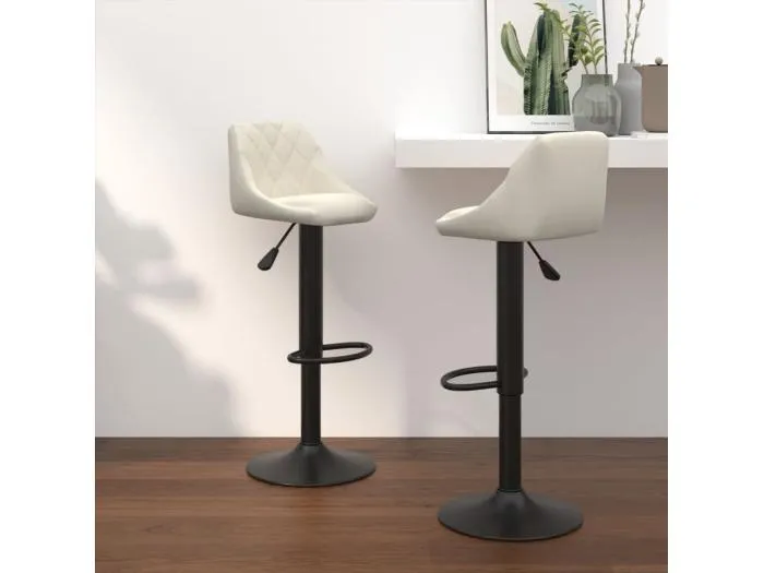 Barhocker 2 Stk. Creme Samt