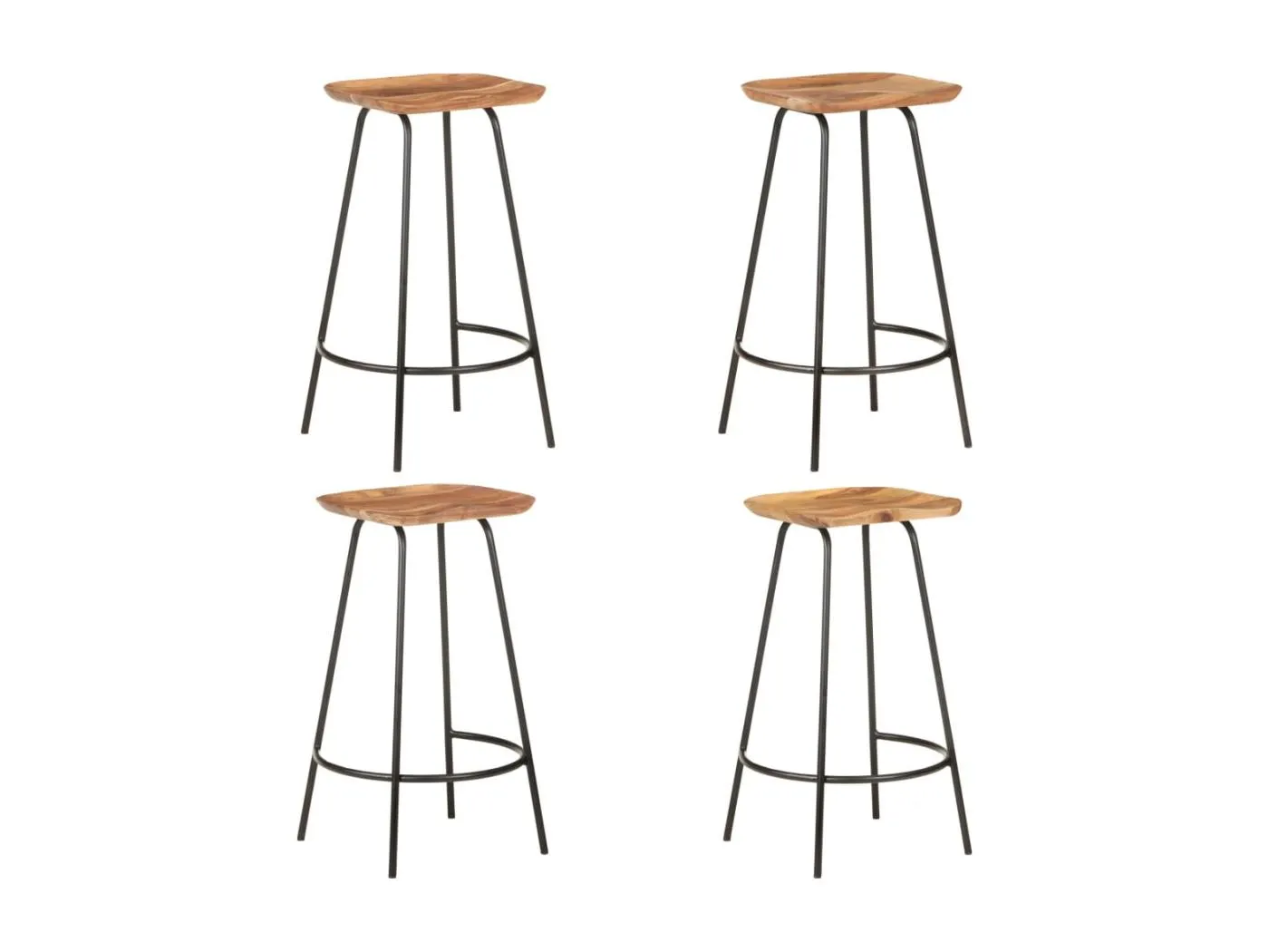 Barhocker 4 Stk. Massivholz Akazie