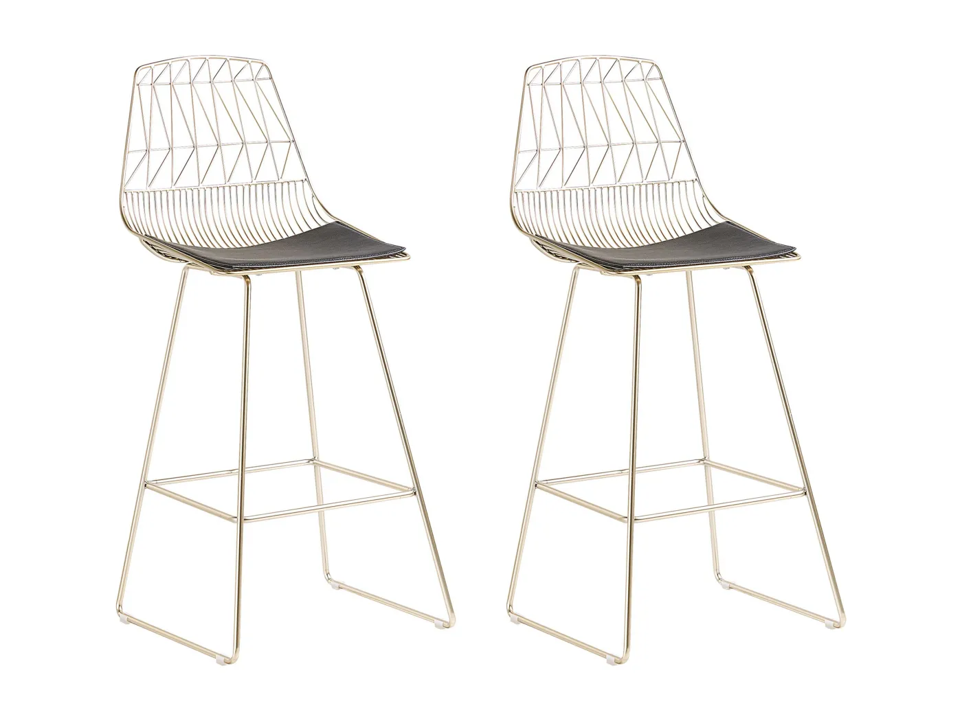 Barstuhl Barhocker 2er Set gold Stahl Preston