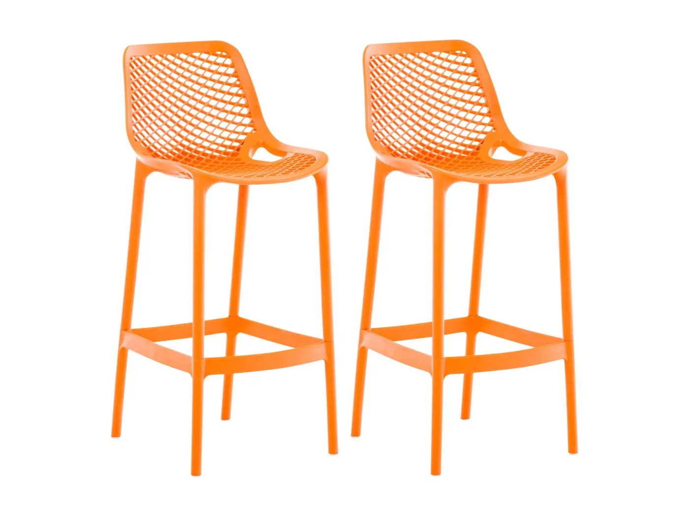 2er Set Barhocker - Kunststoff - orange - Air
