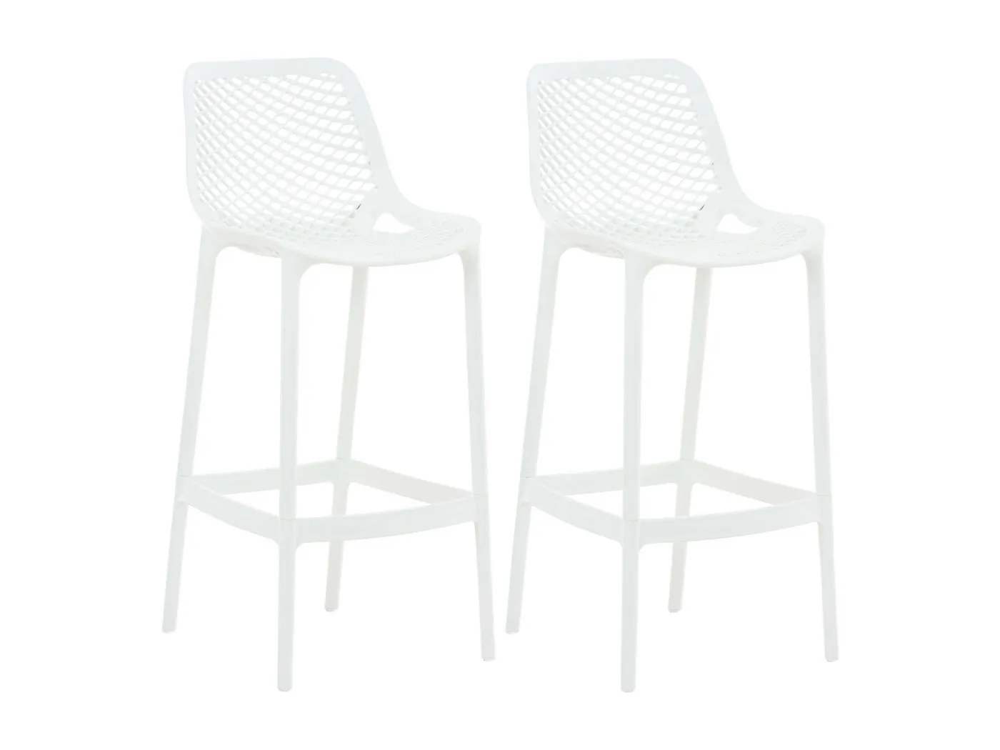 2er Set Barhocker - Kunststoff - weiß - Air