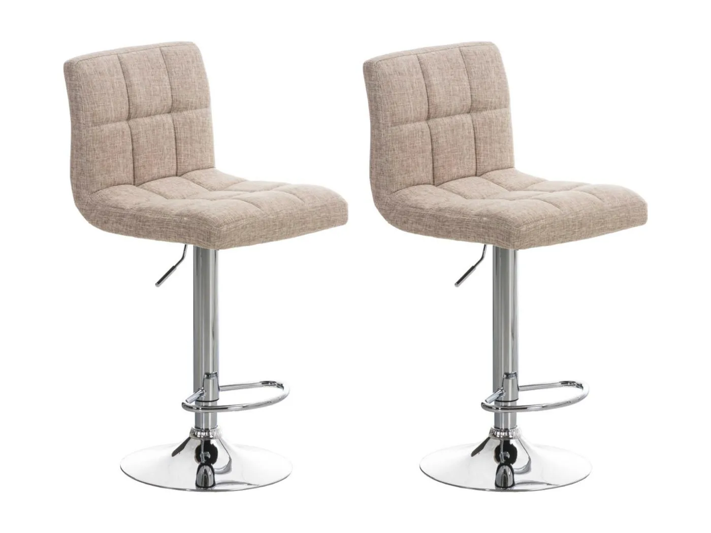 2er Set Barhocker - Stoff - creme - Peru