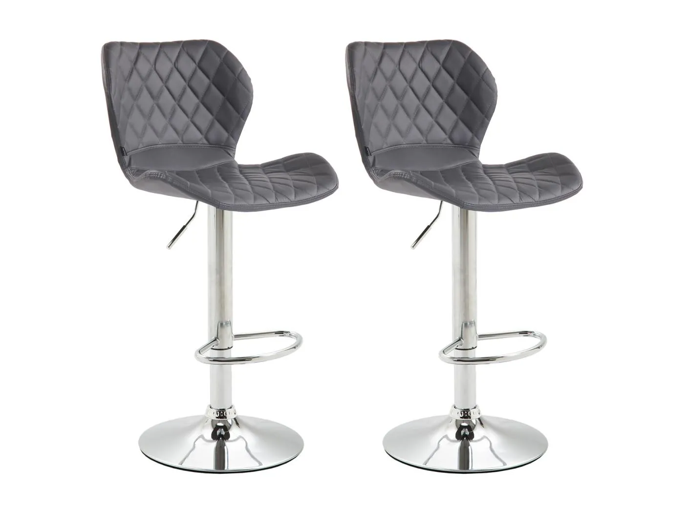 2er Set Barhocker - Kunstleder & Metall - grau - Cork