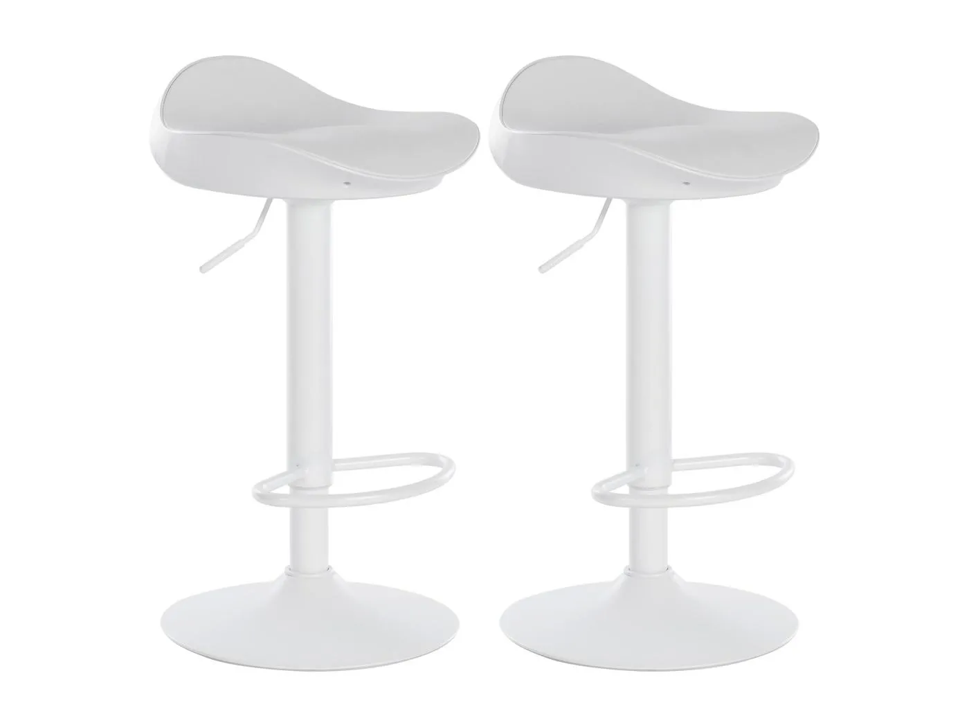 2er Set Barhocker - Kunstleder & Metall - weiß - Alisson